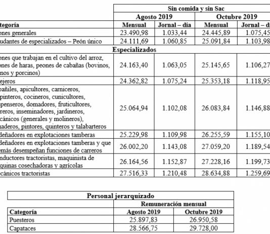Actualizan La Escala Salarial De Los Trabajadores Rurales
